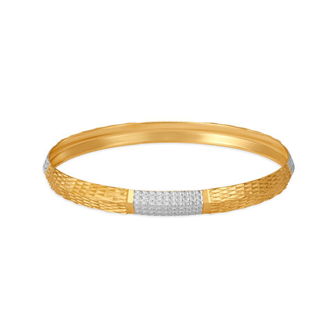 Breathtaking Traditional Gold and Rhodium Kada for men