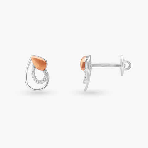 Teardrop Diamond Stud Earrings