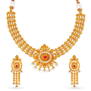 Mesmerising Antique Gold Necklace Set