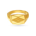 Geometric Carved Gold Finger Ring For Men,,hi-res image number null