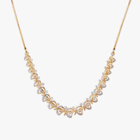 Dancing Petals Diamond Necklace Set