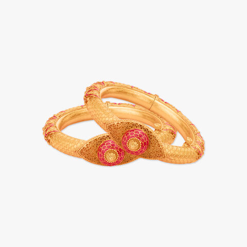 Sindoor Kouto Solid Bala Gold Bangles