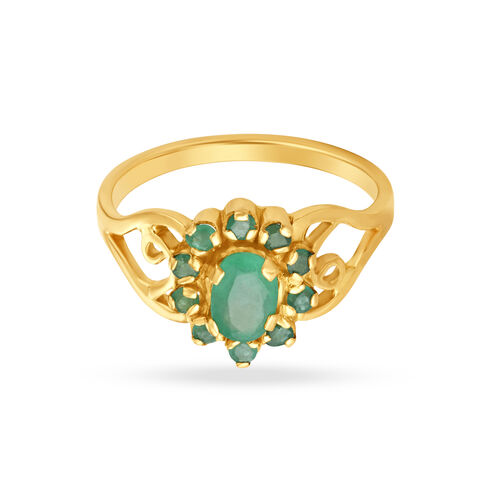 Verdant Emerald and Gold Finger Ring