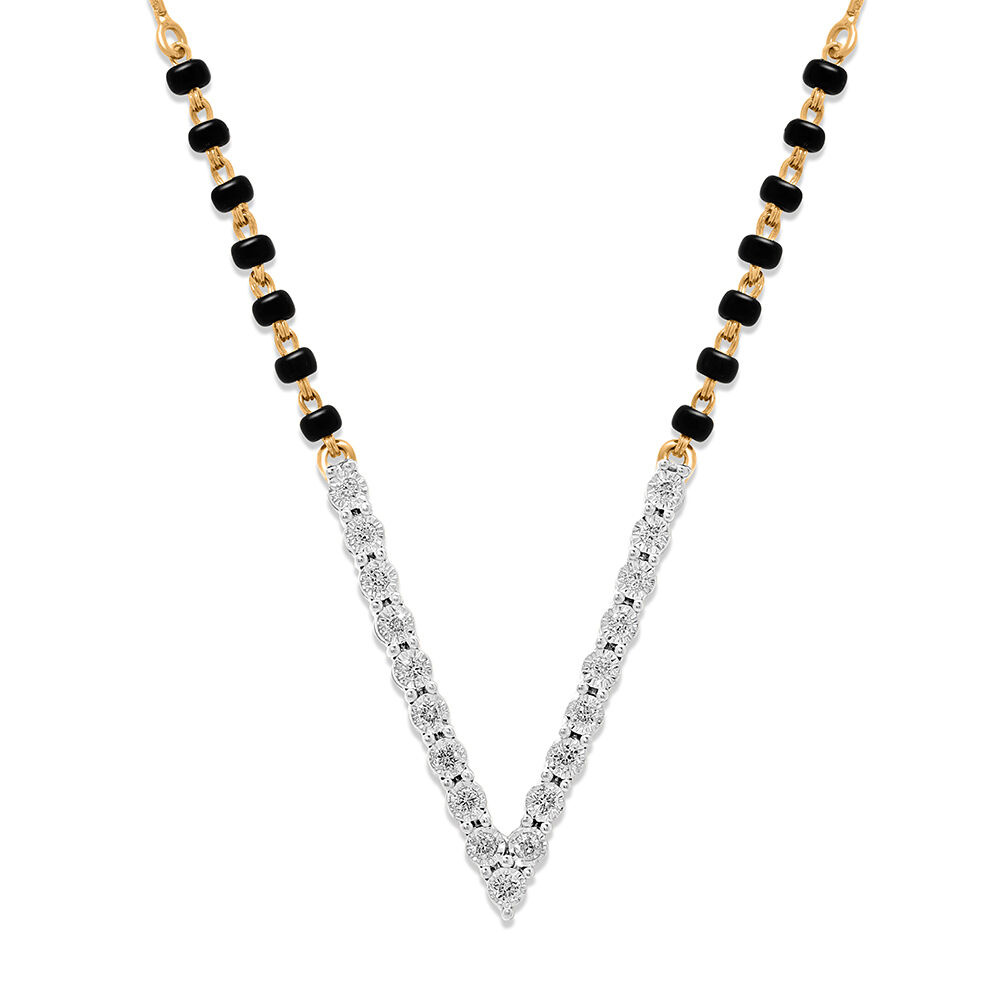 14KT Stylish Diamond Mangalsutra