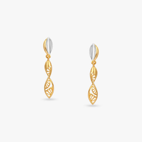 Aurora Spiral Gold Drop Earrings
