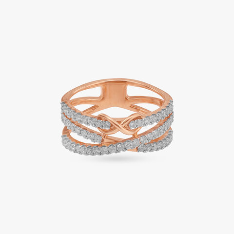 Sculpted Crossover Diamond  Ring