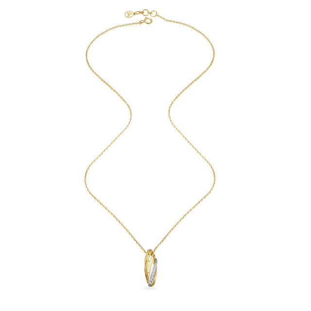 14KT Yellow Gold Ripples Pendant with Chain,,hi-res image number null