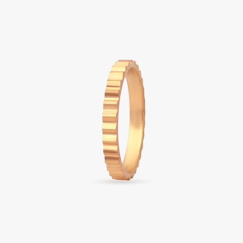 Linear Ridge Gold Ring for Men