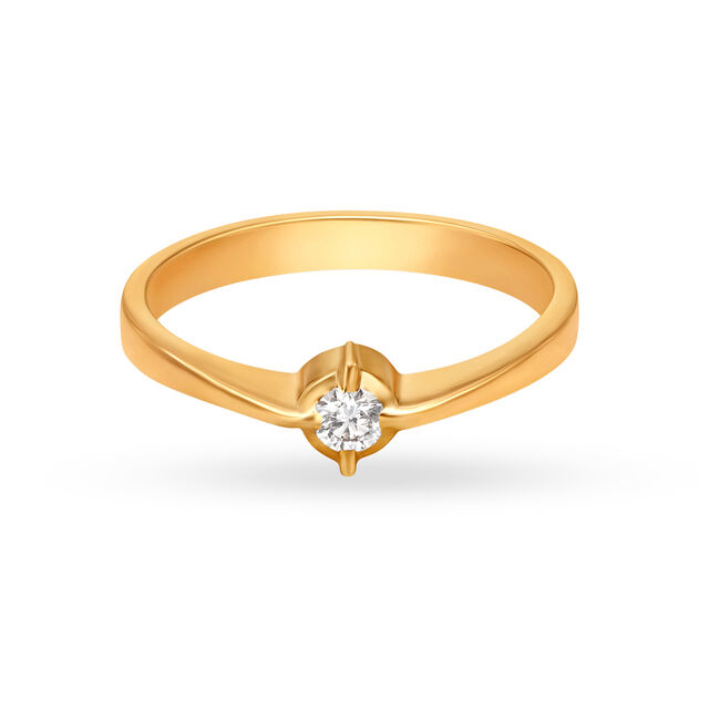 Graceful Single Stone Diamond Finger Ring