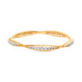 14 KT Yellow Gold Slant Line Bangle,,hi-res image number null