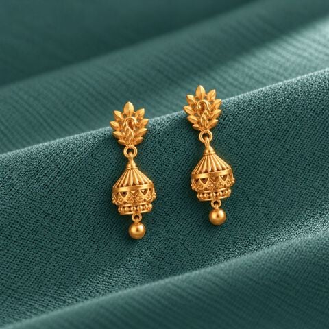 Brilliant Yellow Gold Peacock Jhumkas