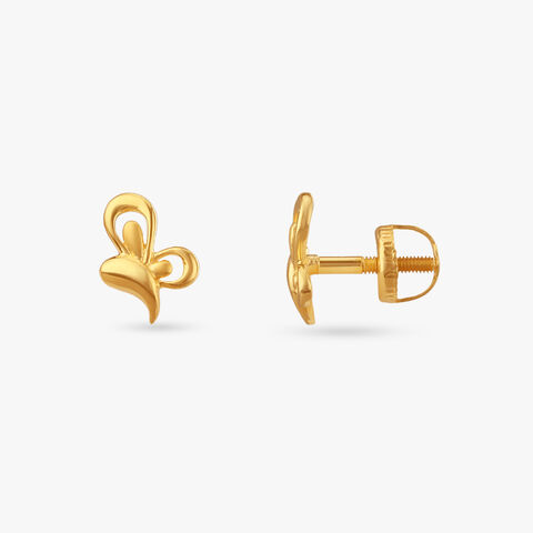 Little Loop Gold Stud Earrings for Kids