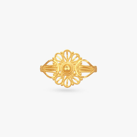 Petal Crest Gold Ring