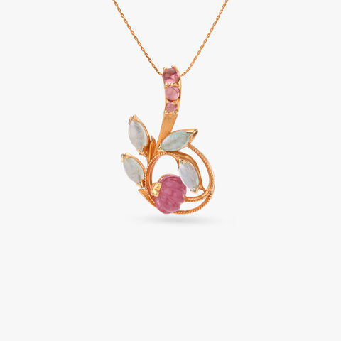 Loop Orchard Gold Pendant and Earrings Set