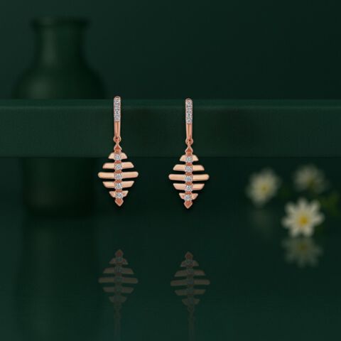 Blade Bloom Diamond Drop Earrings