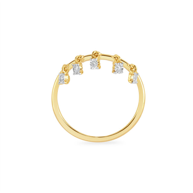 14KT Yellow- White Color Blue Lagoon Finger Ring,,hi-res image number null