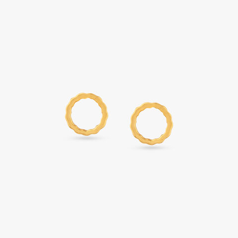 Scalloped Bloom Gold Stud Earrings