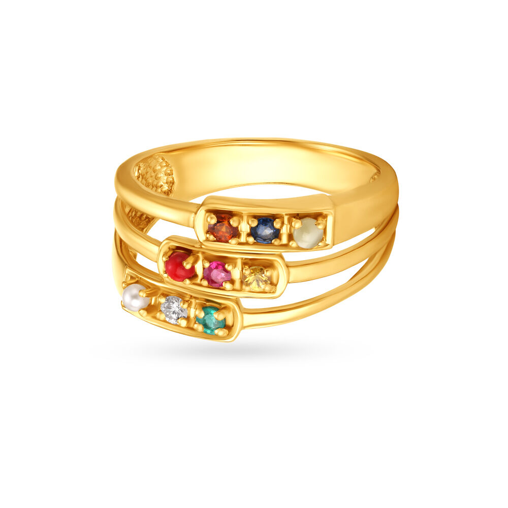 Chic Fusion 14KT Navaratna Finger Ring