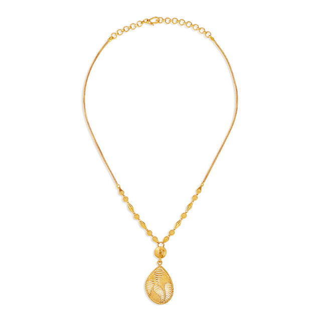 Glimmering Yellow Gold Teardrop Necklace and Earrings Set,,hi-res image number null