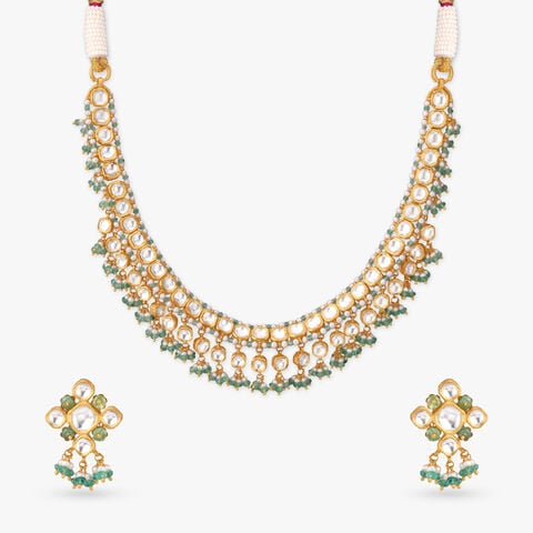 Verdant Rivulet Gold Necklace Set