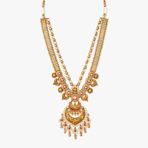 22 Karat Yellow Gold Floral Pendant Necklace Set