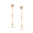 Nara Sui Dhaga Diamond Earrings in Rose Gold,,hi-res image number null