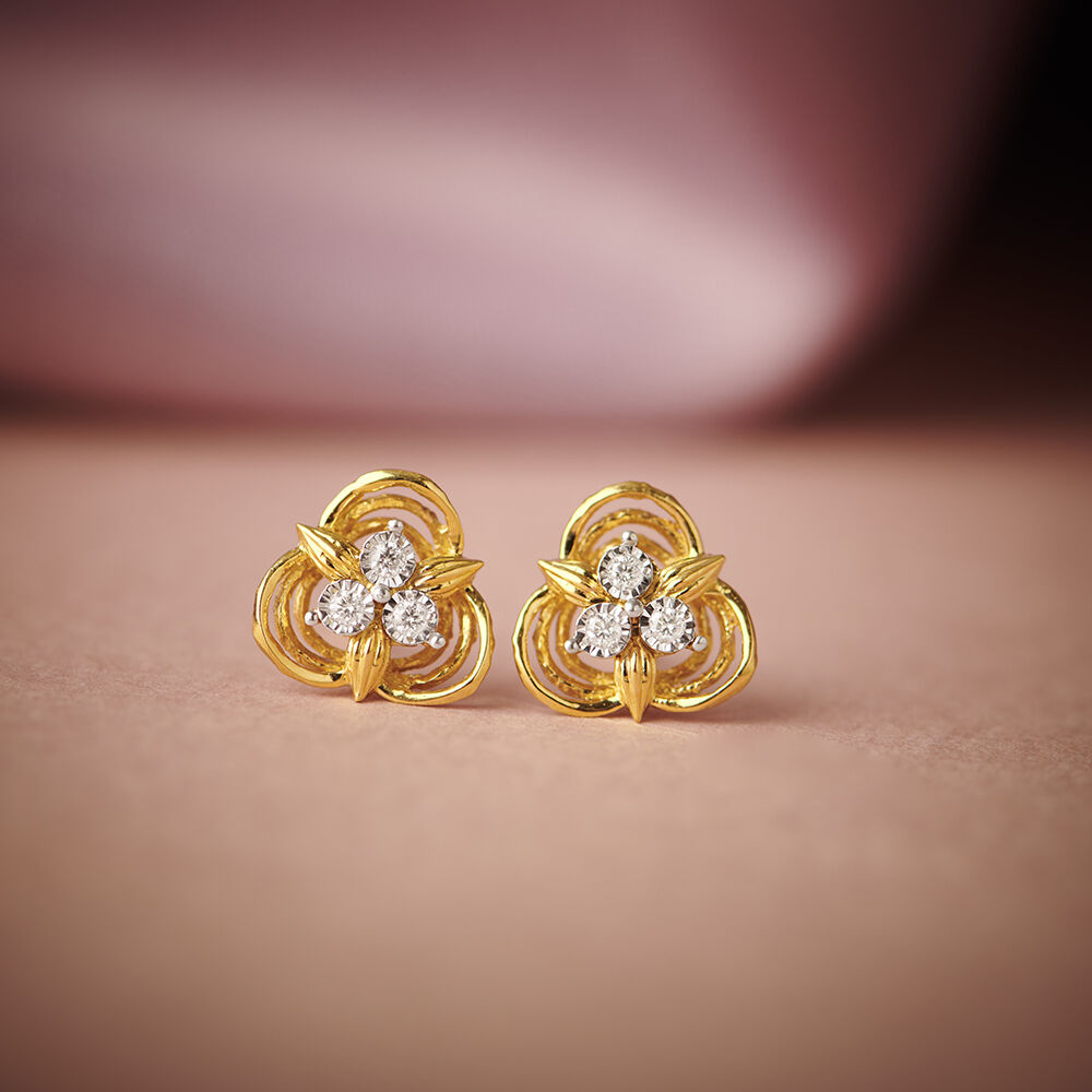Daily wear top diamond earrings tanishq