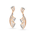 Attractive Abstract Fancy Rose Gold and Diamond Drop Earrings,,hi-res image number null