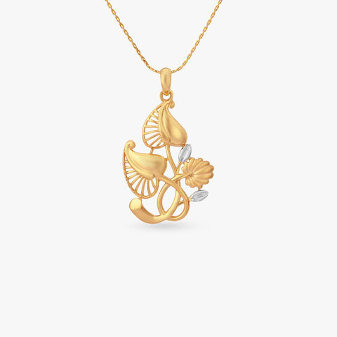 Floral Symphony Gold Pendant