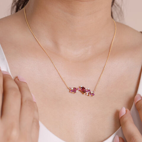 Radiant Rhythmic Pink Garnet Necklace