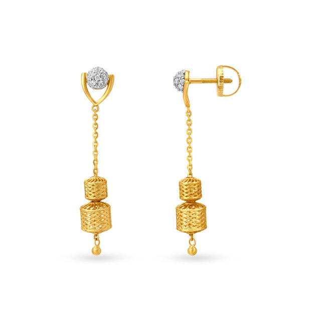 Modern Chic Gold Drop Earrings,,hi-res image number null