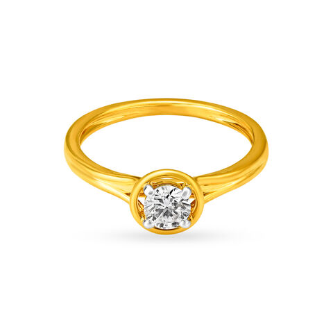 Sparkling Yellowbud Single Stone Solitaire Ring