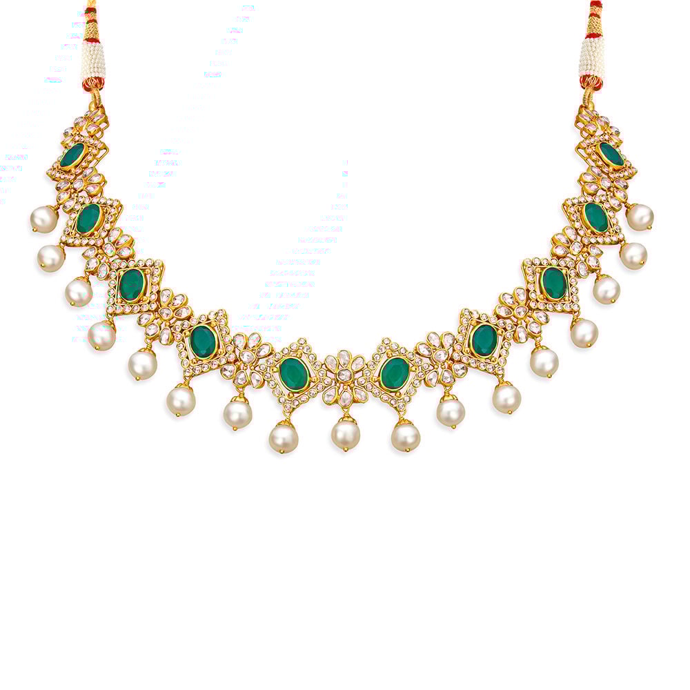 Real pearl necklace tanishq discount