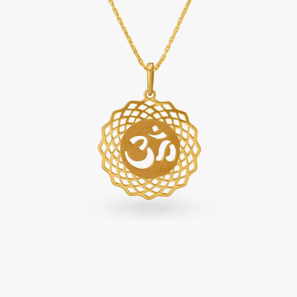 Om pendant gold tanishq with price on sale