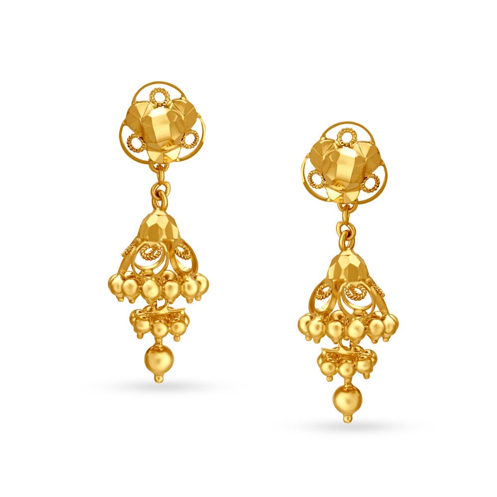 Gold gundu outlet drops earrings