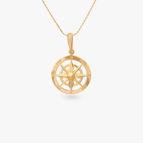 Compass Rose Gold Pendant