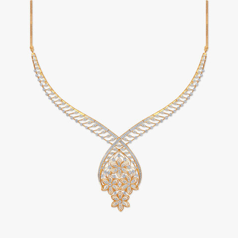 Ornate Blossom Diamond Necklace Set