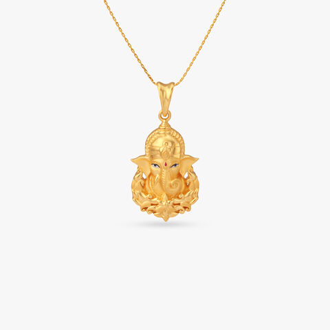 Sacred Ganesh Gold Pendant