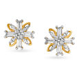 Edgy Floral Gold Stud Earrings for Kids,,hi-res image number null