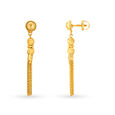 Graceful 22 Karat Yellow Gold Earrings With Chains,,hi-res image number null