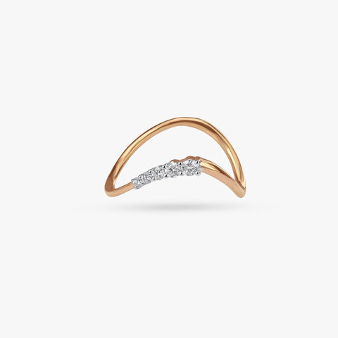 Golden Arc Diamond Ring
