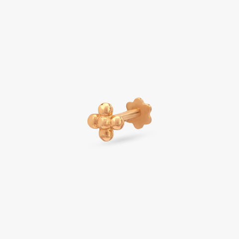 Gleaming Blossom Gold Nose Pin