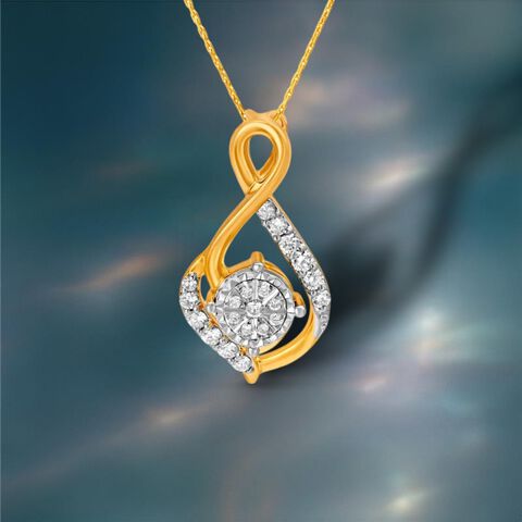 Stylised Teardrop Diamond Pendant