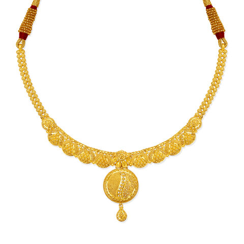 Spellbinding 22 Karat Yellow Gold Filigree Necklace And Earrings Set