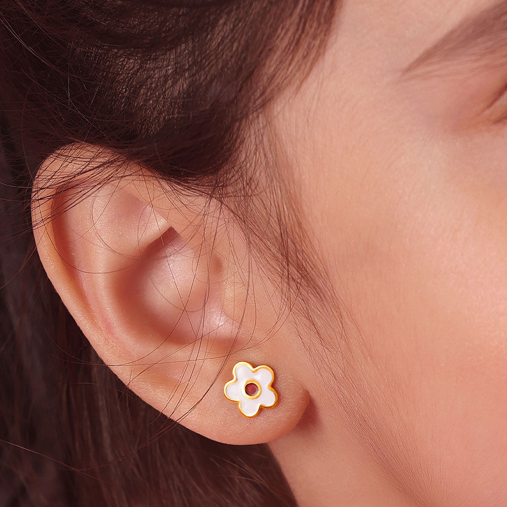 Quirky gold earrings outlet