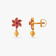 Graceful Spiral Ruby Pendant with Chain and Earrings Set,,hi-res image number null