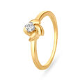 14KT Yellow Gold Ring For Women In Flower Design,,hi-res image number null