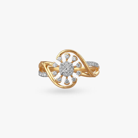 Twirling Petal Diamond Ring