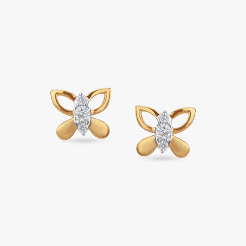 Little Flutterbies Diamond Stud Earrings For Kids