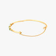 Emerald Studded Floral Motif Studded Gold Bangle,,hi-res image number null